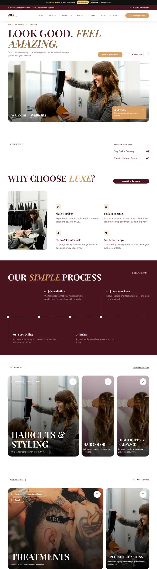 Example: Hair salon